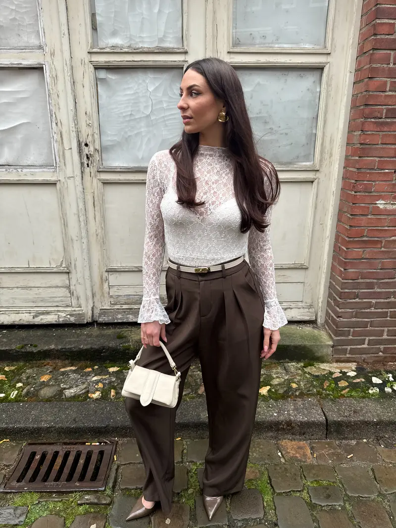 Brooklyn kanten top - wit
