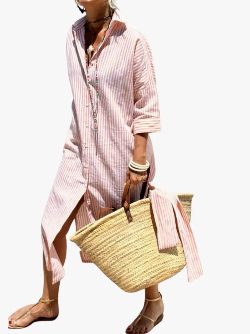 BUTTON MIDI DRESS FOR WOMEN