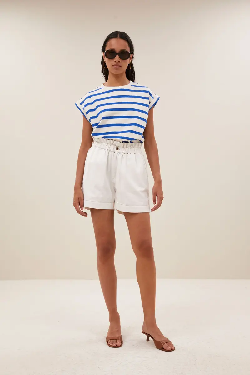 By-Bar leon twill short cloud white