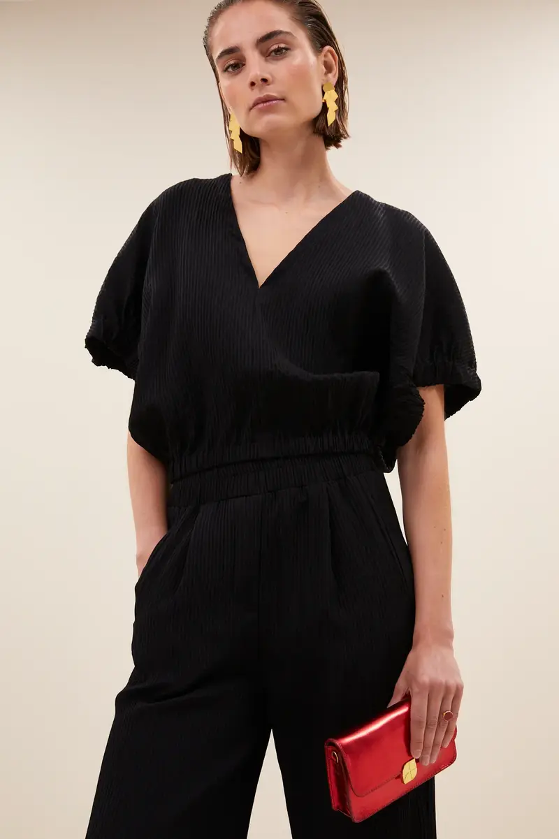By-Bar mabel structure stripe blouse jet black