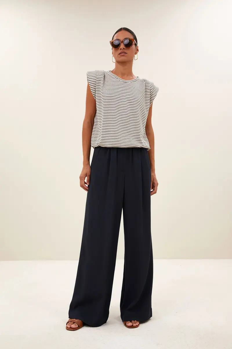 By-Bar Nilou small stripe top admiral blue stripe