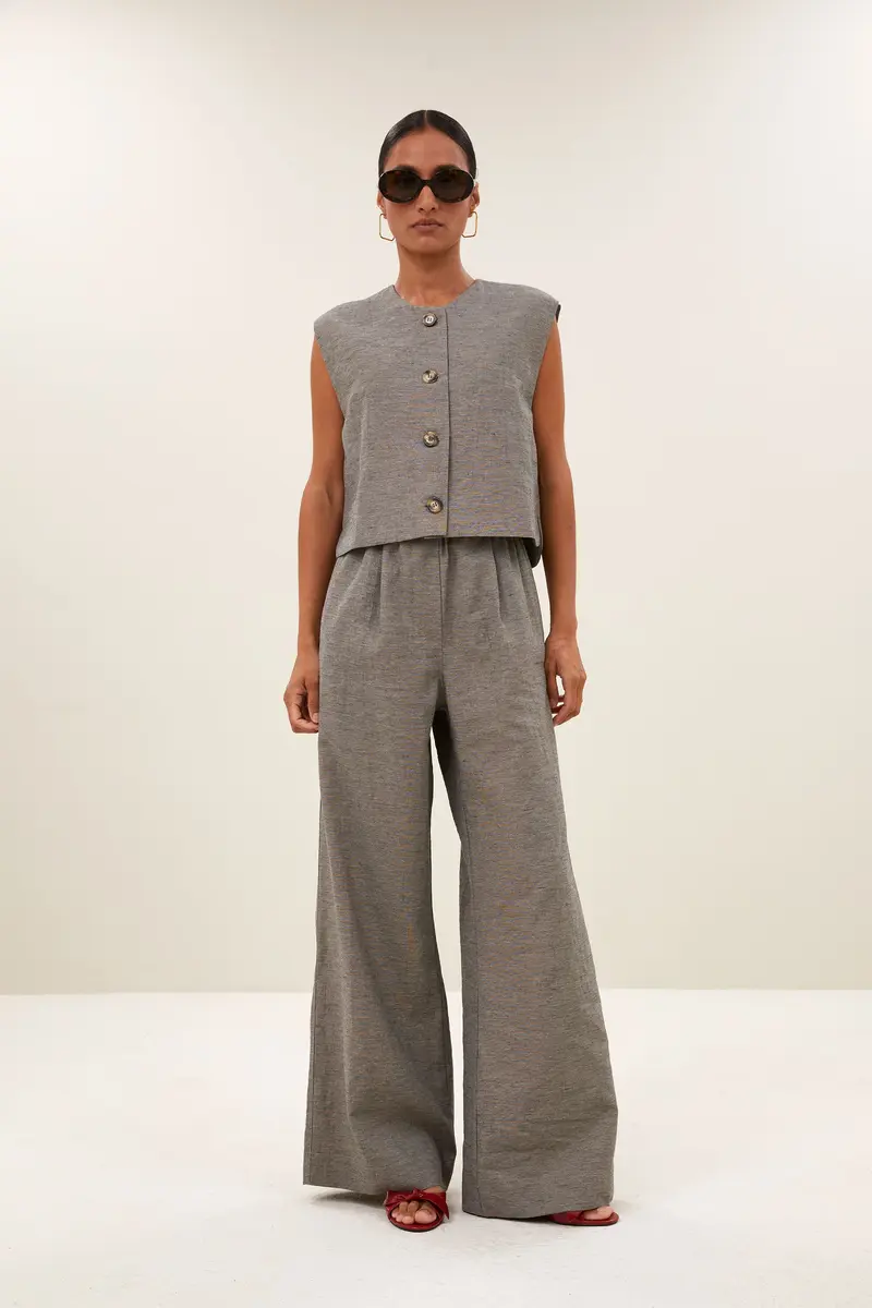 By-Bar nori melange gilet charcoal melee