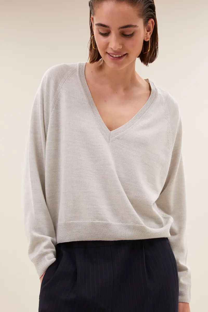 By-Bar wales pullover light grey melee