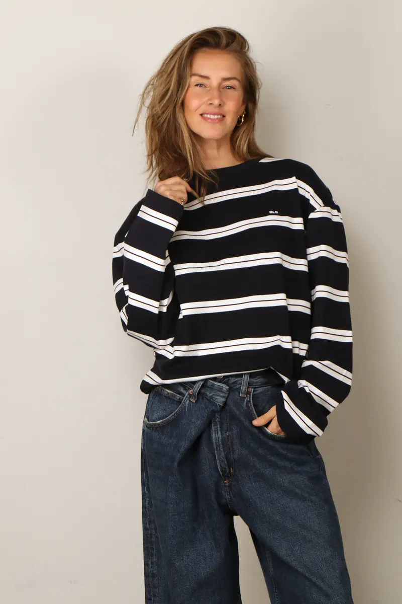BYLOTTE Studios - Top - Ivy Longsleeve - Navy / White / Bordeaux