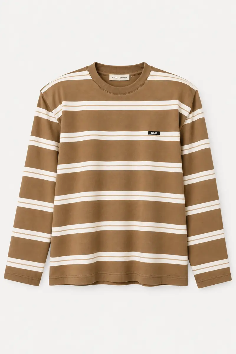 BYLOTTE Studios - Top - Lily Longsleeve - Brown Striped