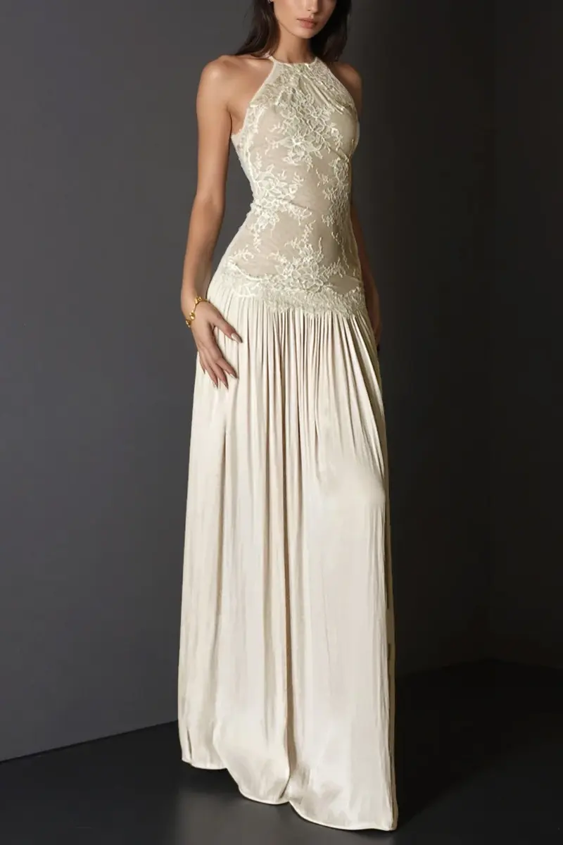 Cadwalader Lace Floral Ruch Maxi Dress