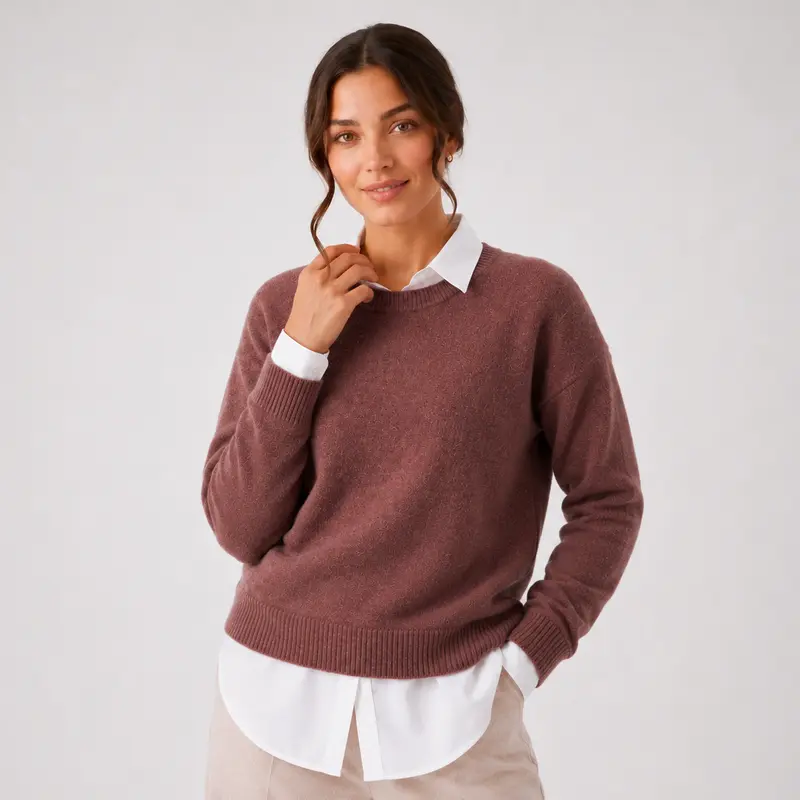 Carlena | Damski sweter wełniany o eleganckim kroju i minimalistycznym wykończeniu | Jolanta
