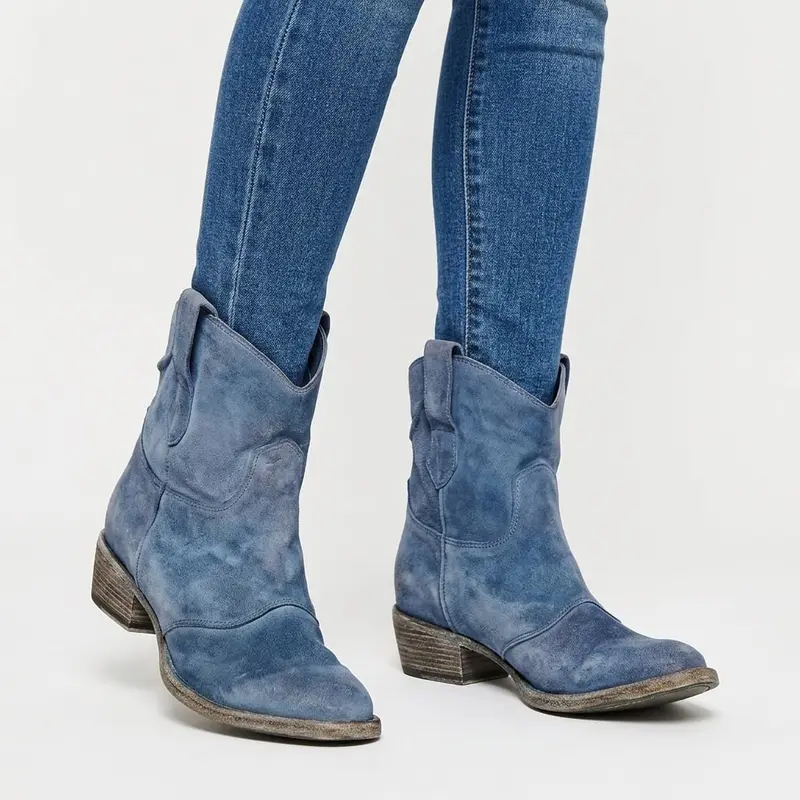 Carlena | Damskie Kowbojki za Kostkę w Stylu Western