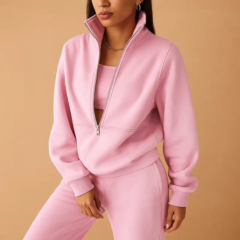 Carlena | Dwuczęściowy damski dres joggingowy z półzamkiem | Amelia