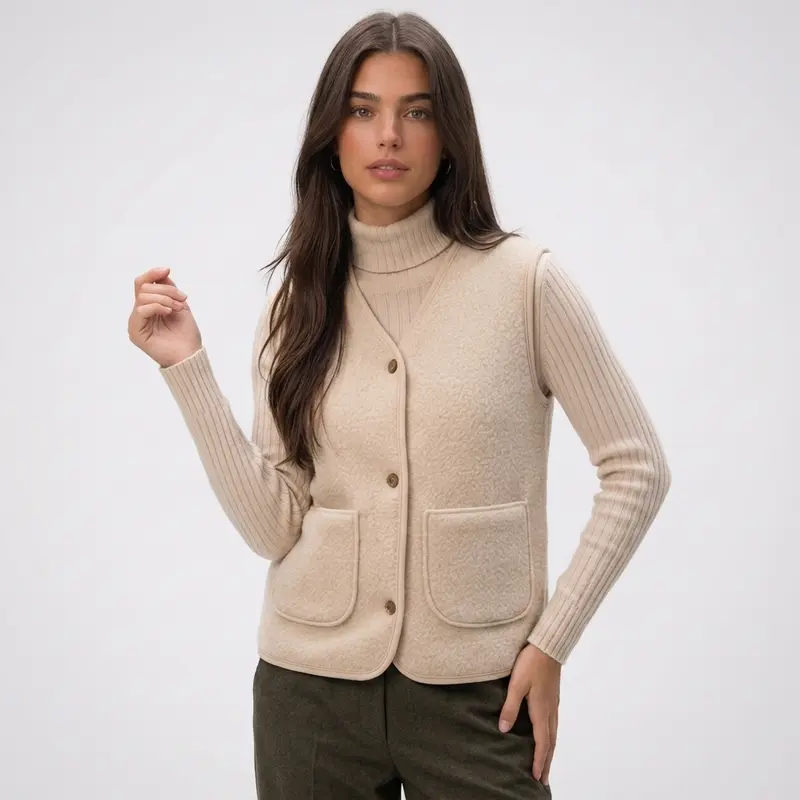 Carlena | Elegancka Kamizelka z Guzikami i Kieszeniami