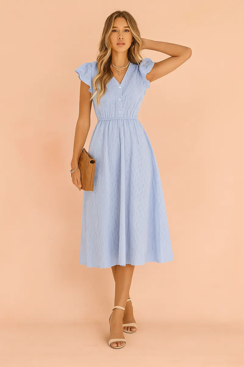 Carlena | Elegancka sukienka damska midi na lato lekka i stylowa