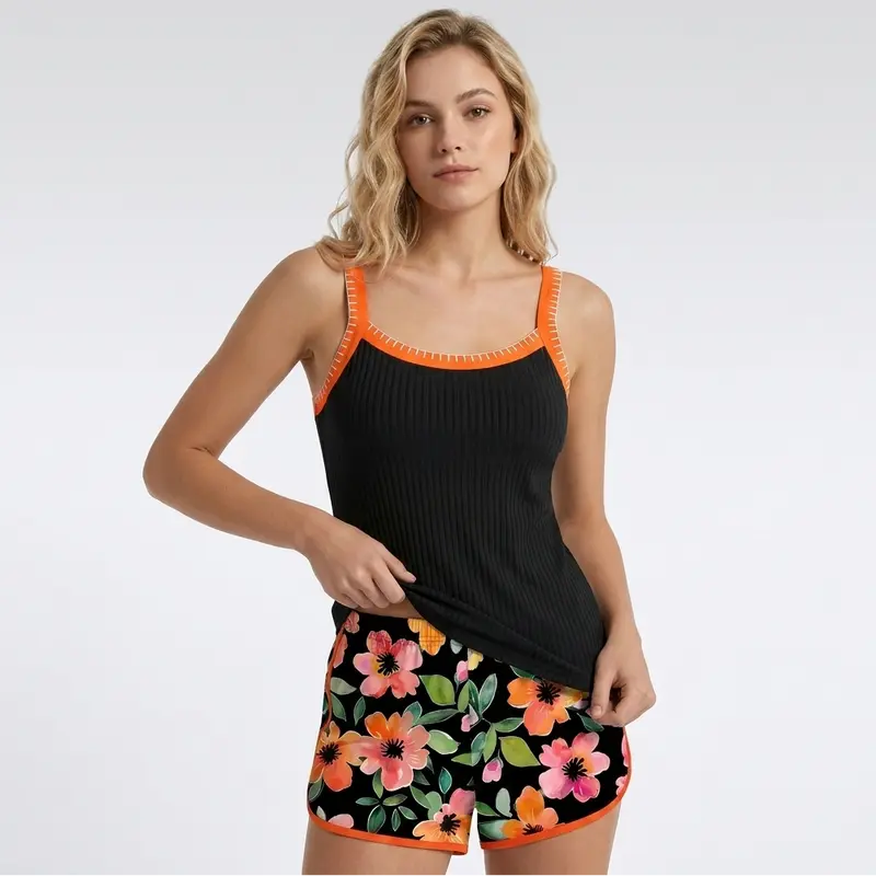 Carlena | Elegancki Dwuczęściowy Tankini Damski z Szortami