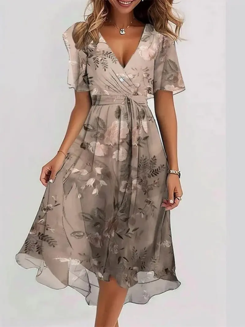 Carlena | Letnia Sukienka Boho-Chic z Kwiatowym Printem