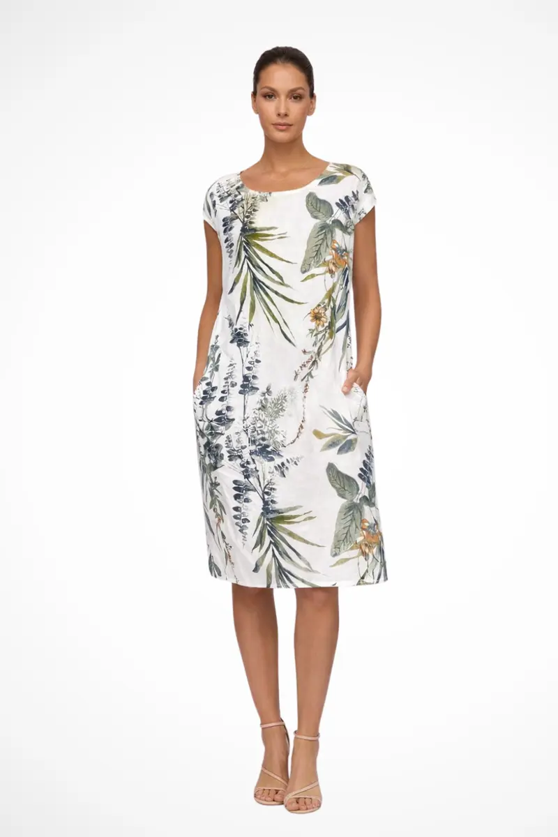 Carlena | Letnia Sukienka Casual z Botanicznym Printem
