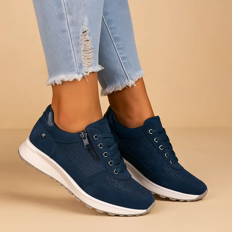 Carlena | Oddychające lekkie sneakersy damskie z zamkiem błyskawicznym | Weronika