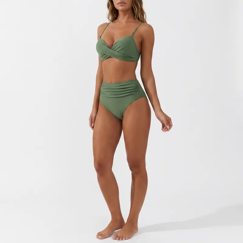 Carlena | Wyszczuplające Bikini z Wysokim Stanem i Efektem Push Up Retro
