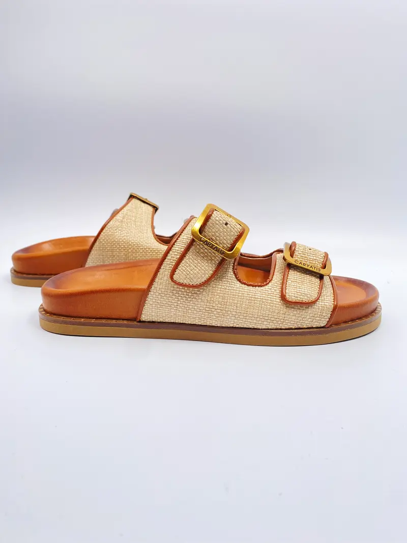 Caryatis greek sandals lito camel beige