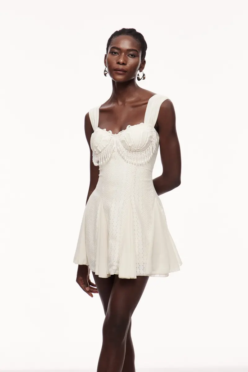 Ceadda Fringe Ruffle Mini Dress