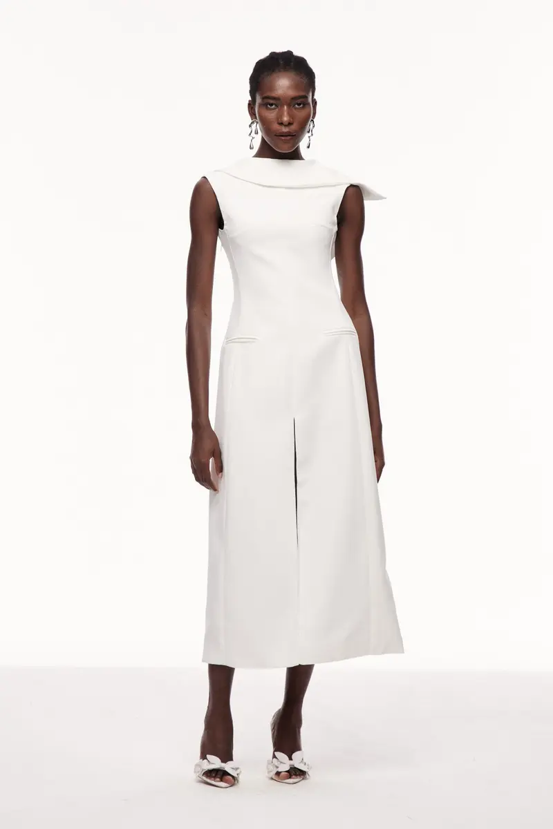 Ceel Asymmetric Backless Split Maxi Dress