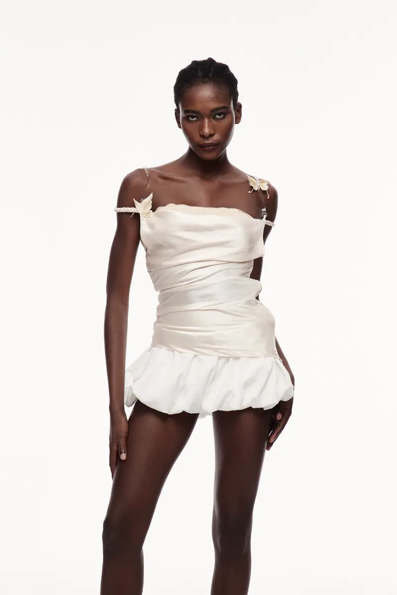 Celestino Ruch Satin Skirt Set