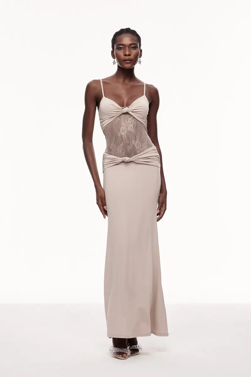 Celio Lace Spaghetti Maxi Dress