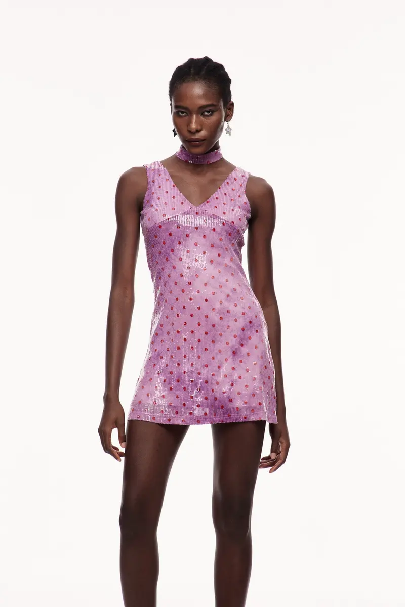 Celso Sequin Dot Mini Dress