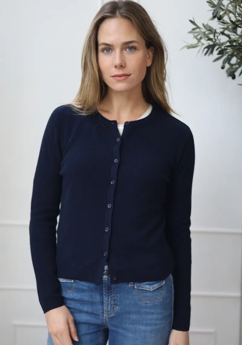 Cherry vestje ronde hals, navy