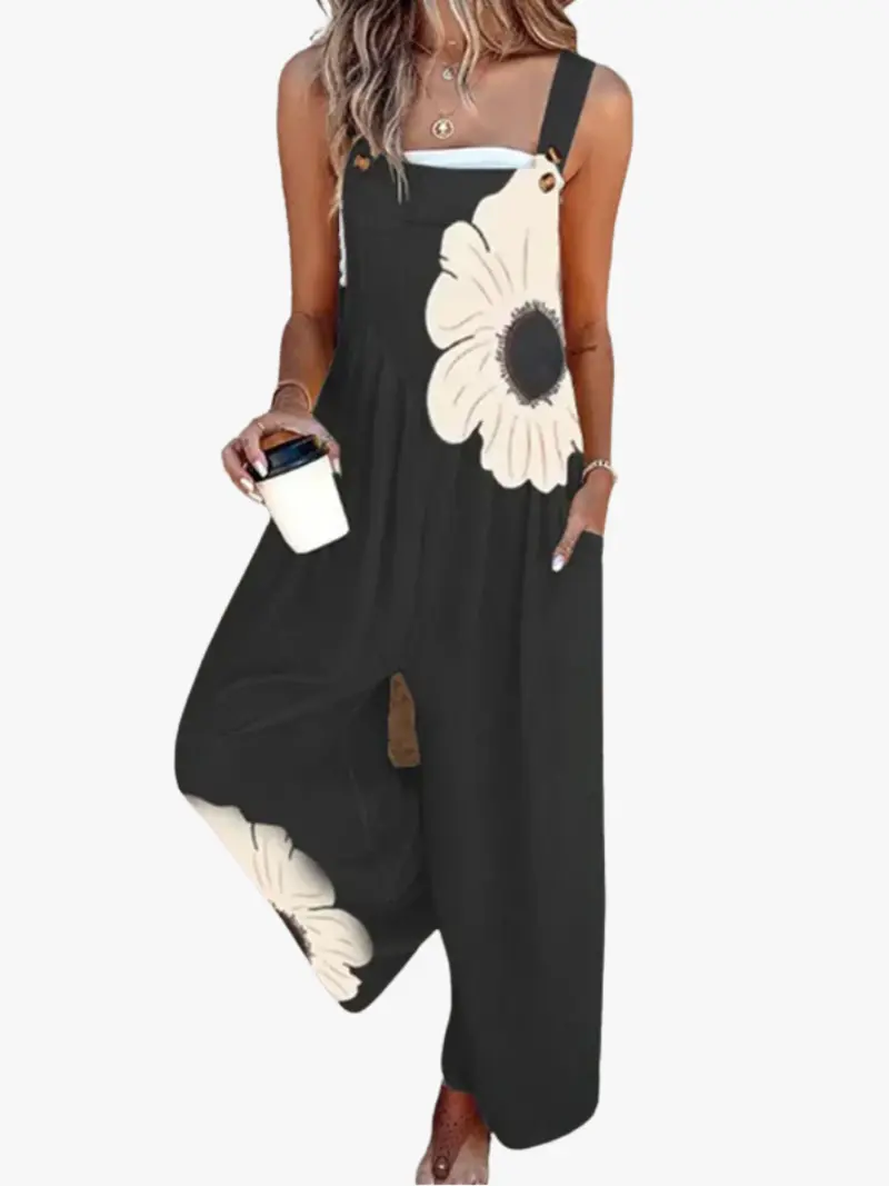 CHIC FLORAL OVERALL FOR WOMEN