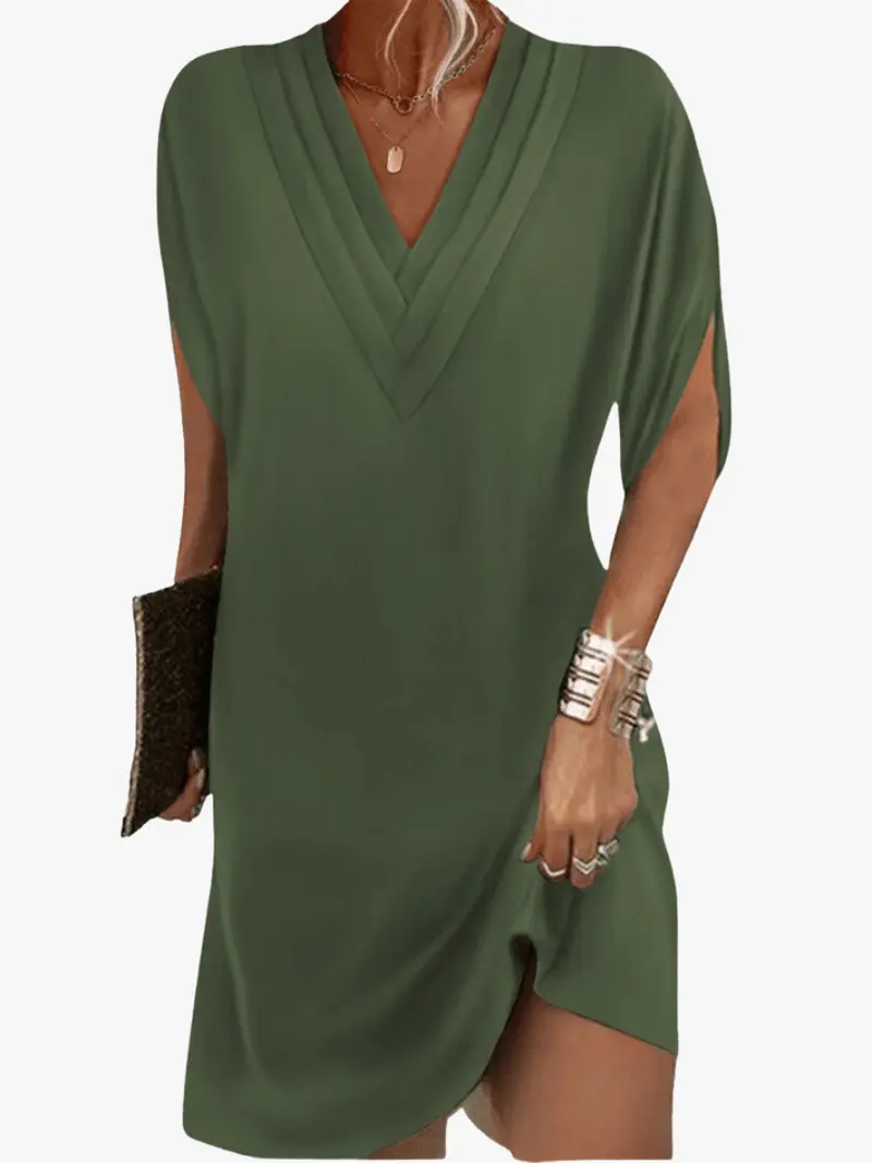 CHIC WRAP MIDI DRESS FOR WOMEN