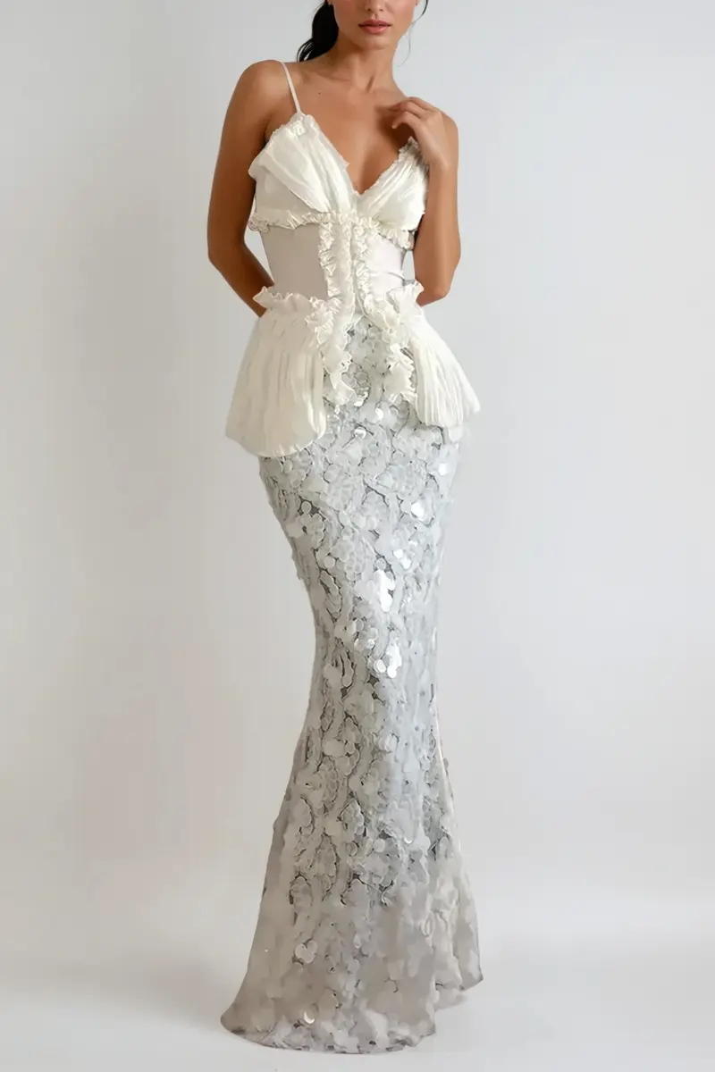 Chrysa Ruch Ruffle Spaghetti Skirt Set