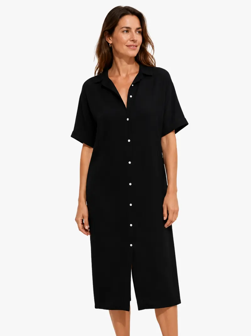 CLASSIC MIDI SHIRT DRESS FOR WOMEN