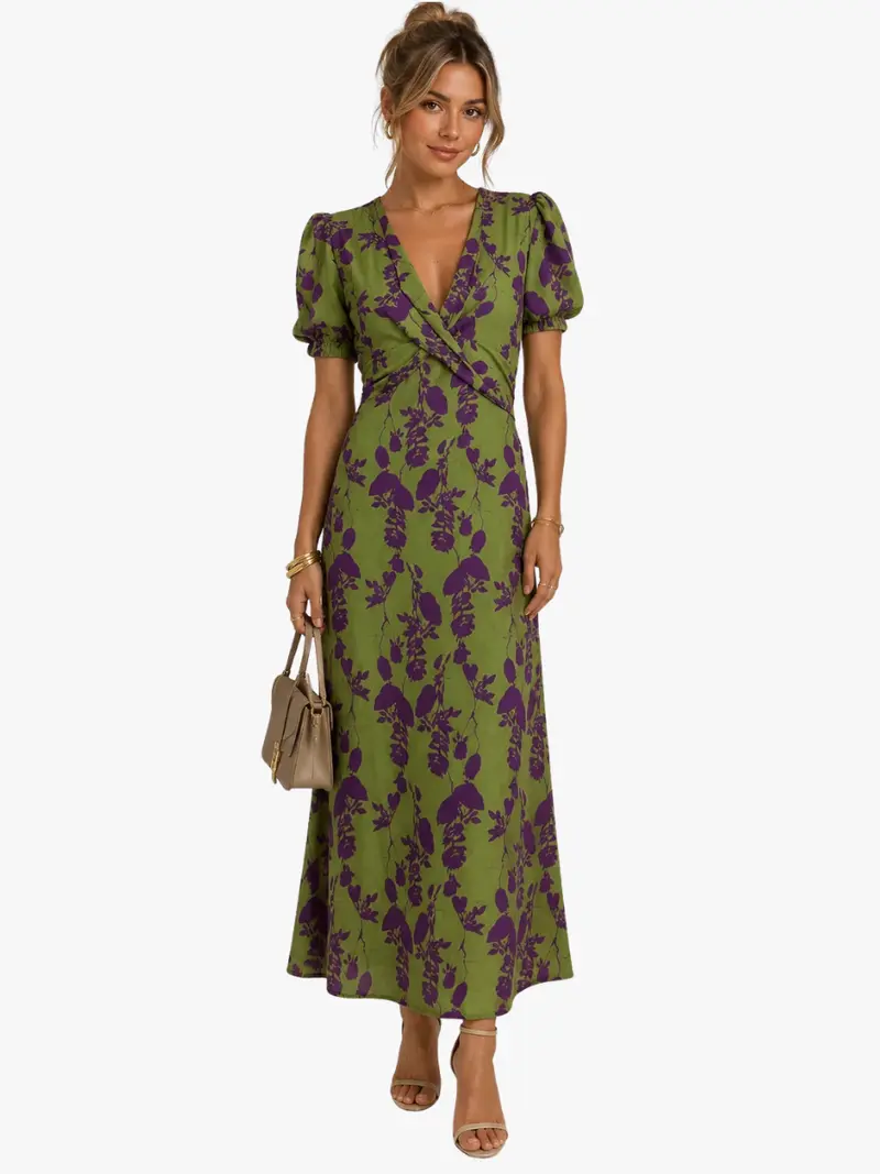CLASSIC WRAP MIDI DRESS FOR WOMEN