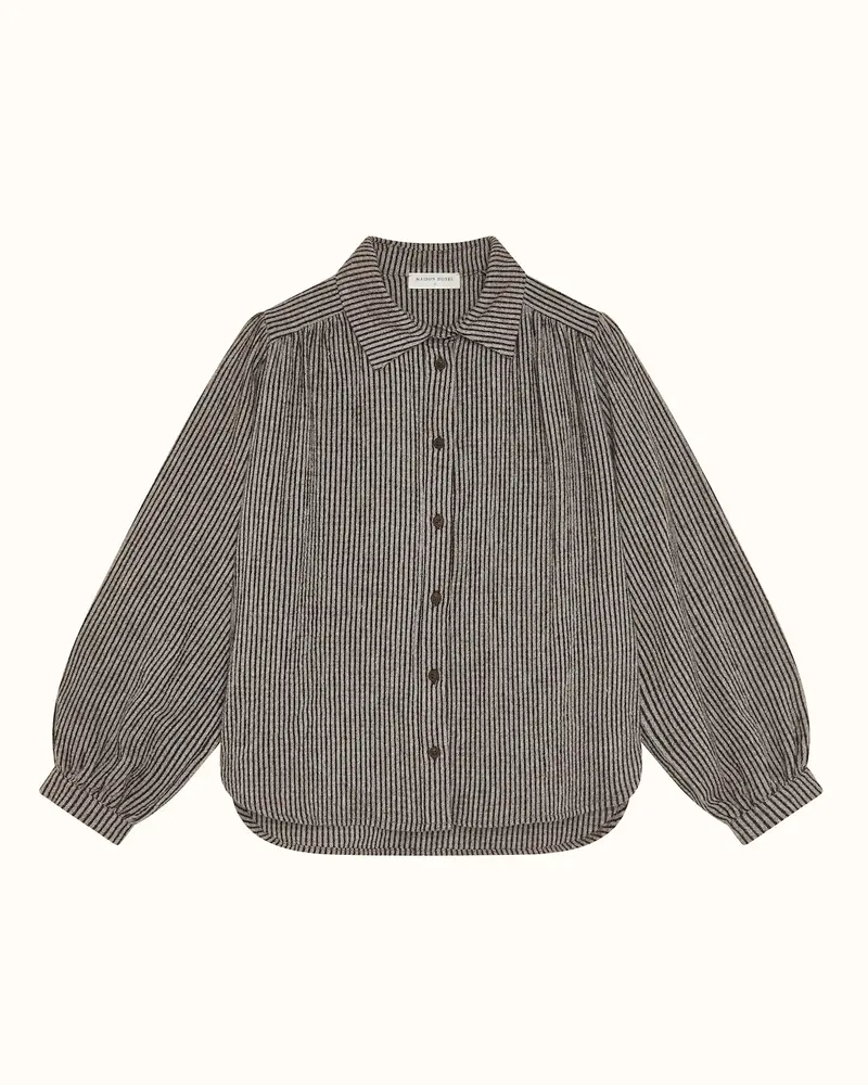 Claude Shirt Coffee Stripes