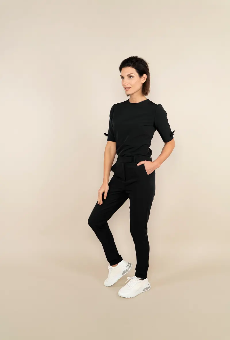 CLEAN TEE WITH BOWS - black