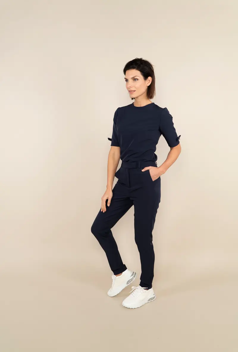 CLEAN TEE WITH BOWS - navy blue