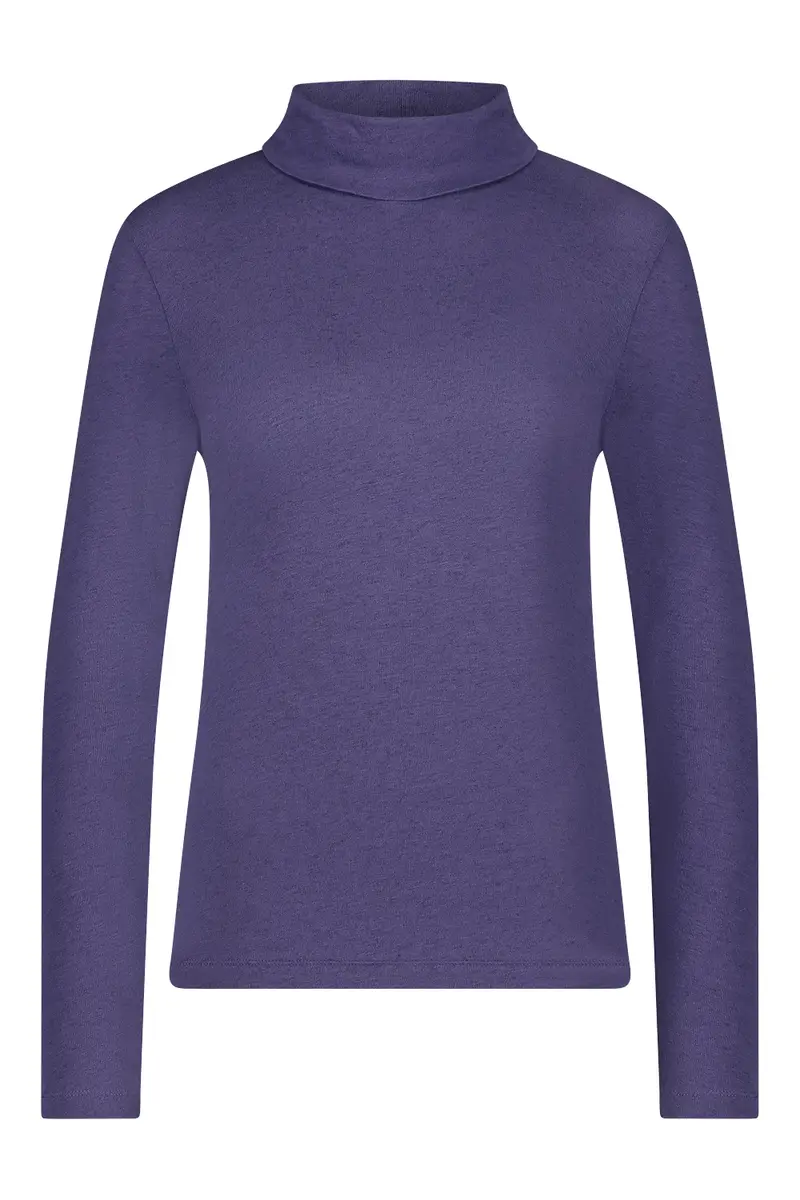 Clemence jersey t-shirt met col, black