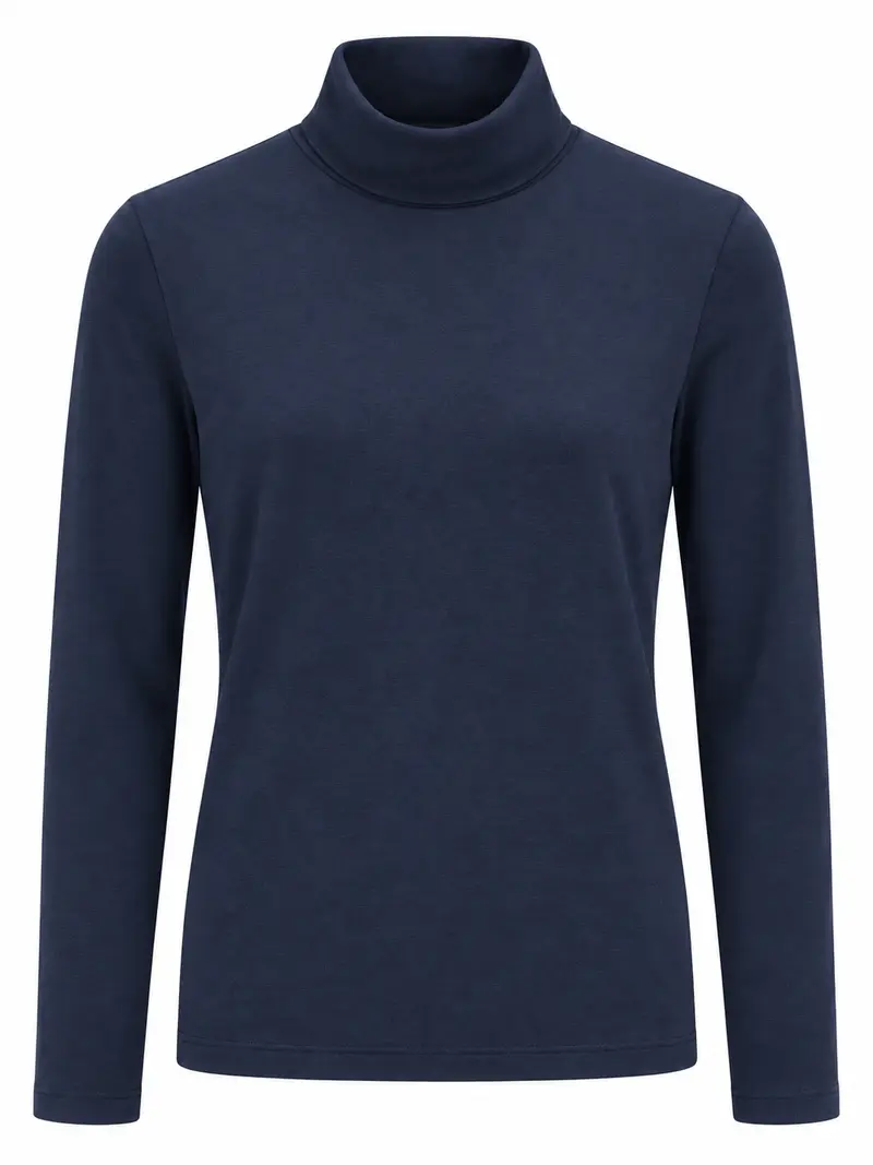 Clemence jersey t-shirt met col, Navy
