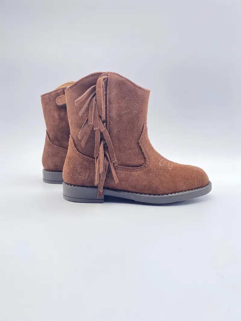 Clic! CL-21306 cowboy laarsje serraje lux marron bruin franje