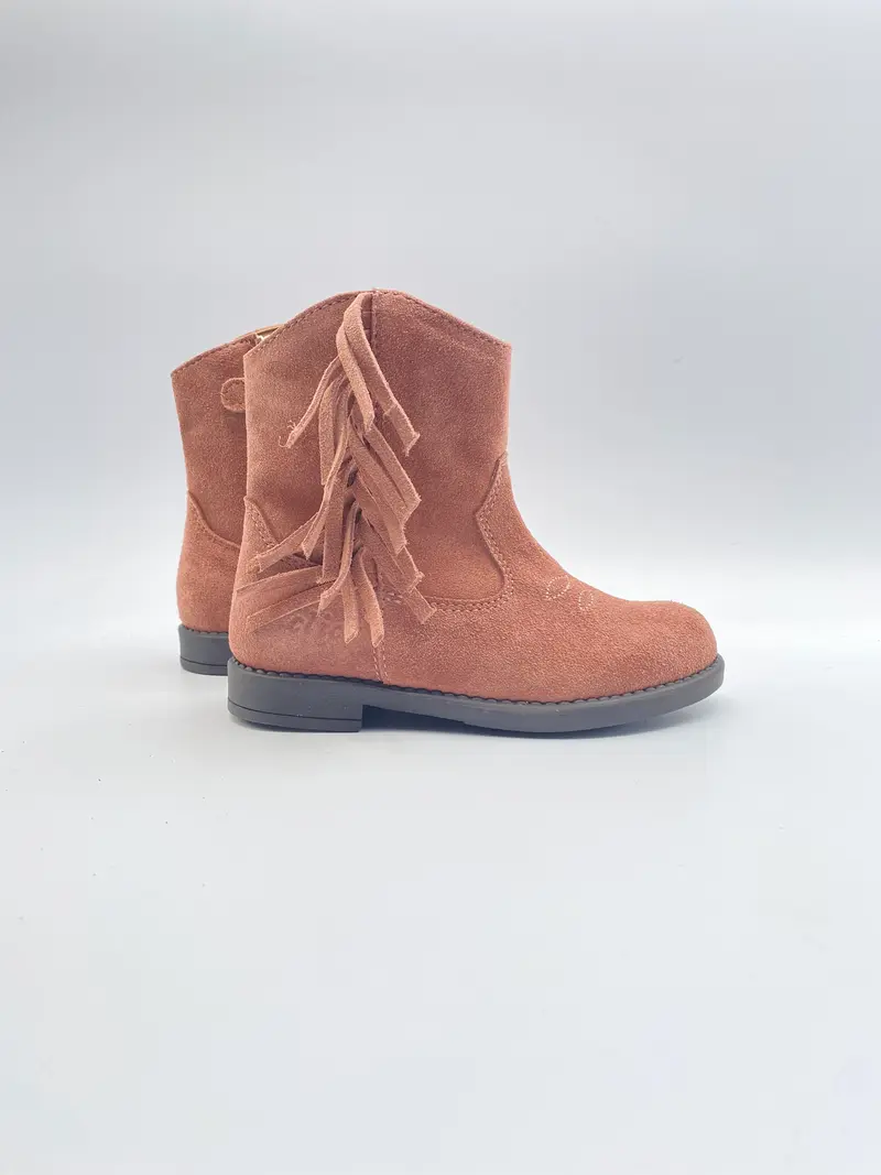 Clic! CL-21306 cowboy laarsje serraje lux marron roze franje