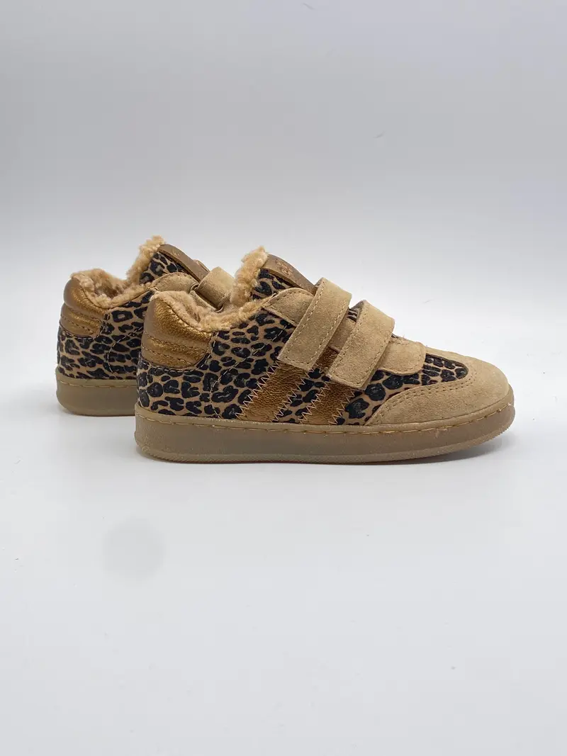 Clic! Sneaker leopard beige gevoerd