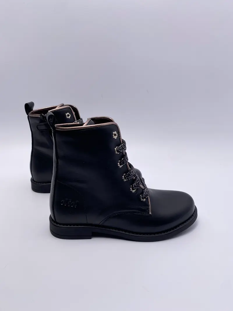 Clic! Veter boots zwart glitter veter