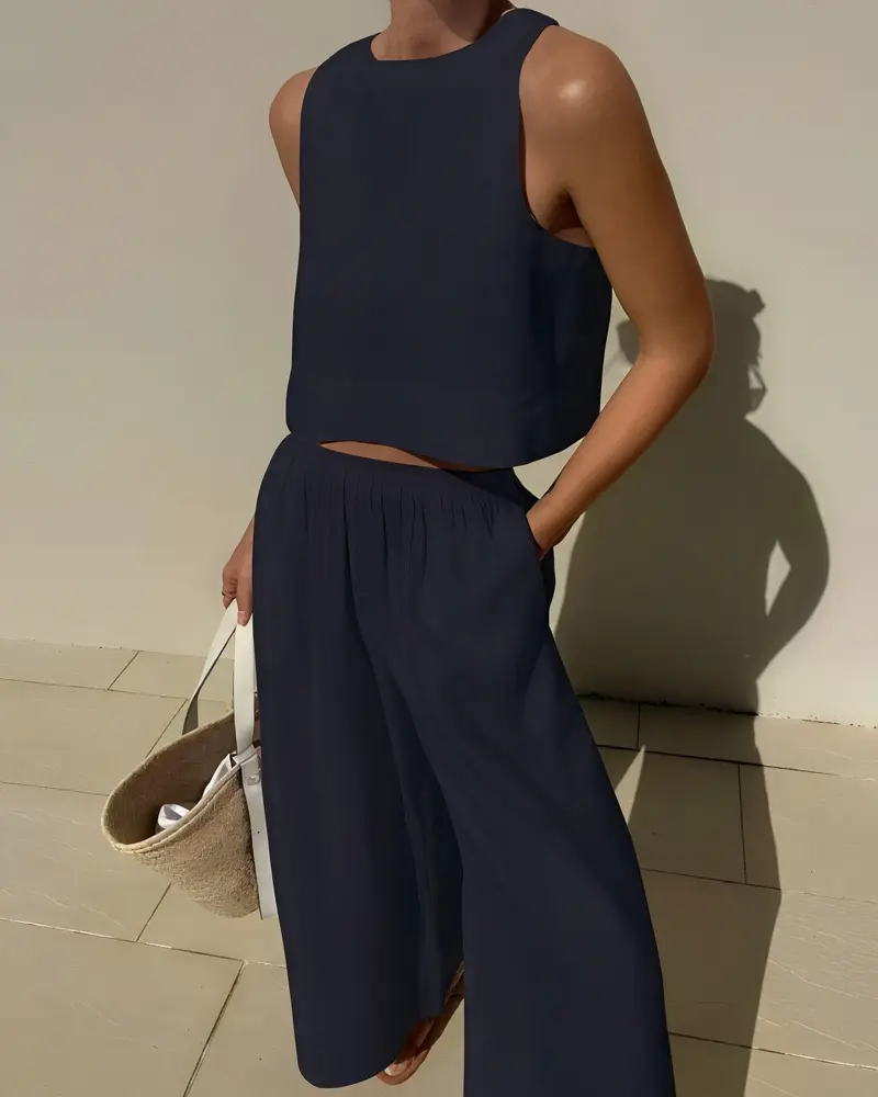 Completo Top Corto e Pantaloni Ampi