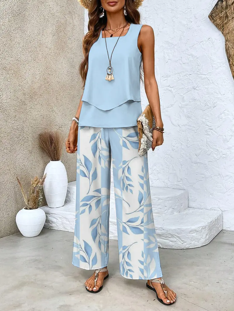 Completo Top Layered & Pantaloni Ampi