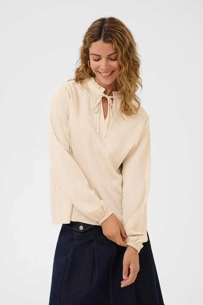 Cream blouse beige model CRbirthe oatmeal
