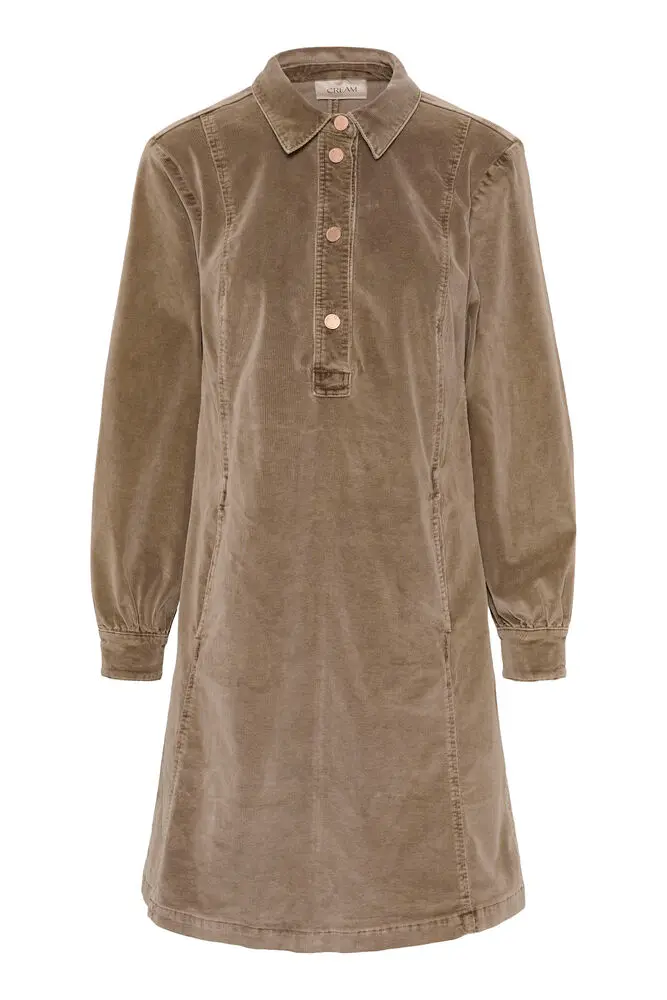 Cream Brady Corduroy jurk