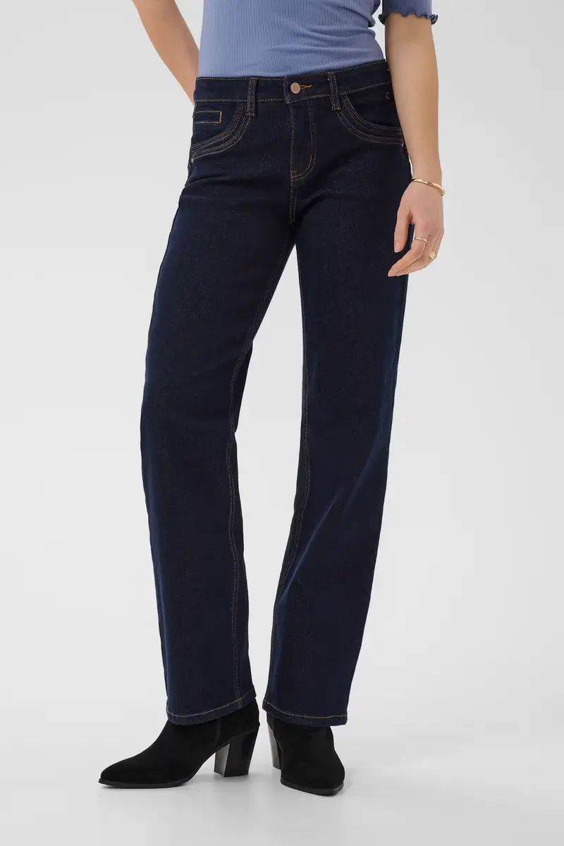 Cream jeans donker blauw model CRlone straight leg cape breton rinse blue Lengte 30