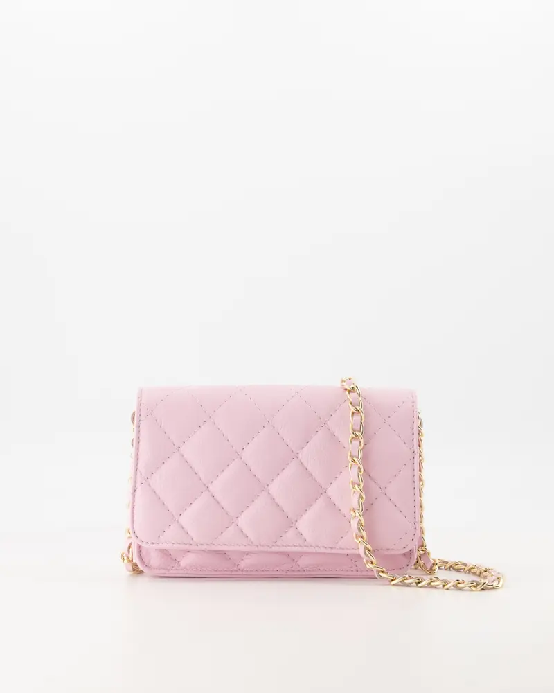 Crossbody tas met kettinghengsel roze