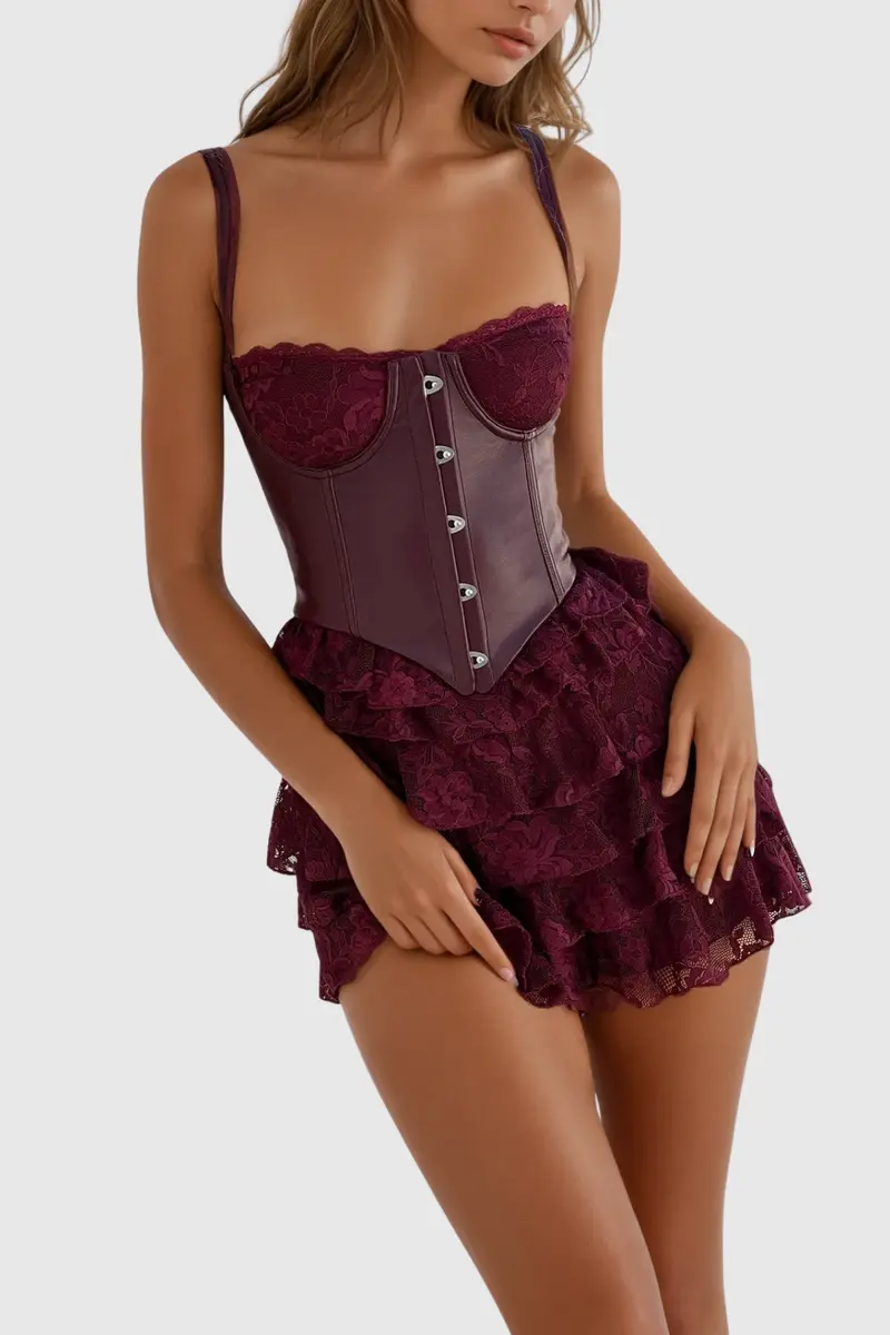 Dafni Spaghetti Lace Skirt Set