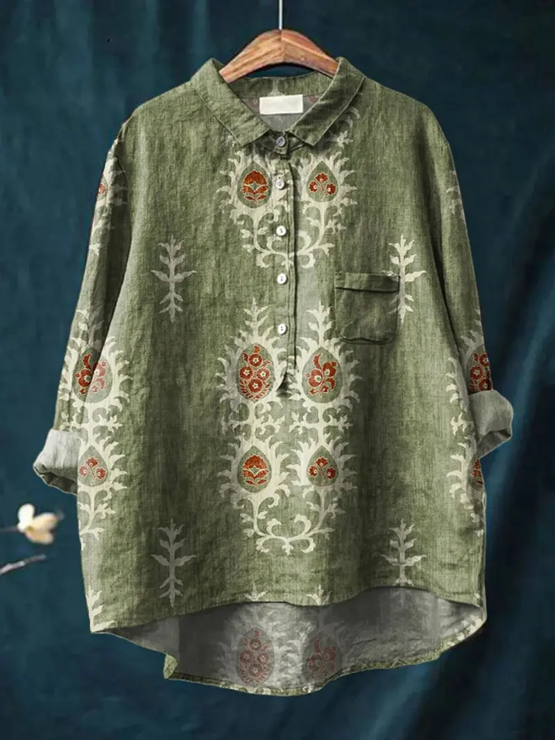 Daisy™ | Women's Vintage Ethnic Floral Art Print Casual Shirt