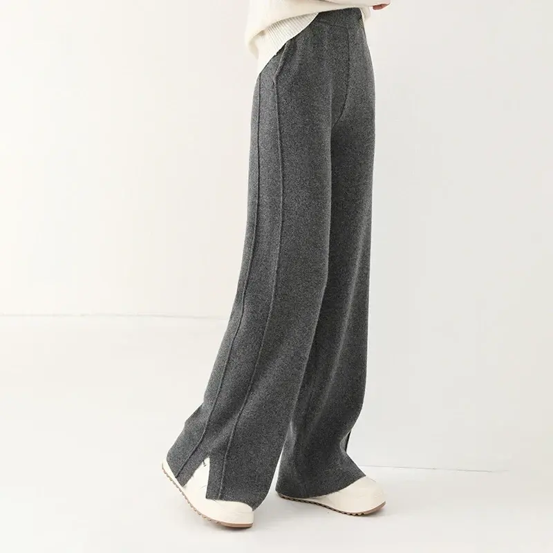 Damen Jogginghose Aus Merinowolle Mit Geradem Bein